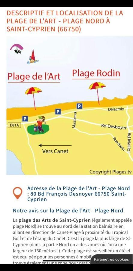 Appartement Saint Cyprien Plage Residence Les Mas De La Mer Eksteriør billede